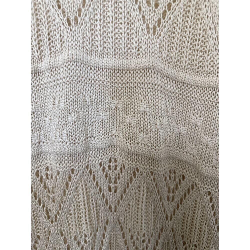 Oversized Drop Shoulder Cream beige Sweater Size Medium loose knit boho - Picture 9 of 11